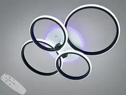 Стельова LED люстра Diasha чорна 80W 4 кільця