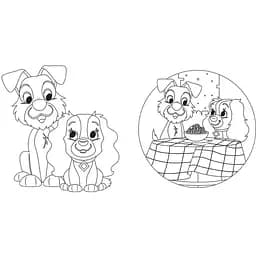 Розмальовка "Гра з кольором. Леді та Бродяга" Ранок 1426008 Disney Маля, 12 сторінок - мініатюра 2