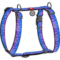Шлея для собак Waudog Nylon Ловець снів, H-подібна, анатомічна, L (50-90х60-100х2,5 см), синій (5499)