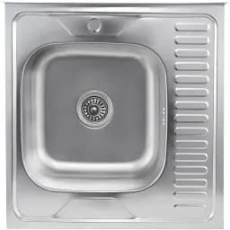 Кухонна мийка Рlatinum 6060 L з нержавіючої сталі 0.7 мм квадратна 60x60 см сатин (SP000000402)