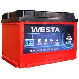 Акумулятор автомобільний Westa (6CT-63 А (1) RED EFB)