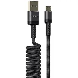 Кабель спіральний Havit HV-CB6250 2.4 A Micro USB 1.5 м (HV-CB6250) - мініатюра 4