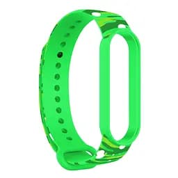 Силіконовий ремінець для фітнес-трекера Xiaomi Mi Band 5/6/7, RM, зелений, з дизайнерським принтом, для фітнес-браслета, з регулятором довжини, для повсякденного використання, ArmorStandart (ARM59269) - мініатюра 2