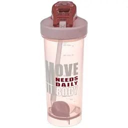 Шейкер-бутылка Laprida пластиковая с трубочкой и бовтанкой 800 мл (67-3875)