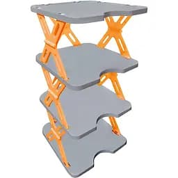 Полиця для взуття Stenson складна 4 яруси 27х27х52.5 см помаранчева (35972)