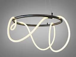 Стельова люстра LED Diasha 9752-D600BHR 4100K Ropelight, 32W, чорний хром, сучасний дизайн для коридору, вітальні, спальні, кухні - мініатюра 2