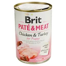 Влажный корм для щенков Brit Pate & Meat с курицей и индейкой 400 г
