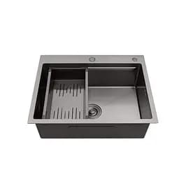 Кухонна мийка Kroner KRP Schwarze - 6350HM PVD (3.0/1.0 мм) CV031453, Чорний - мініатюра 5
