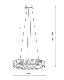 Підвісний світильник, люстра Nowodvorski 11705 Luxora Round LED 1x30W 3000K 2700Lm IP20 хром - мініатюра 3