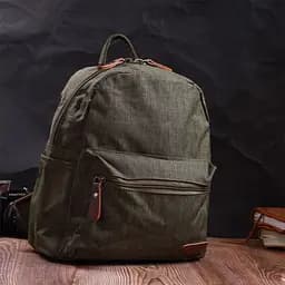 Практичний чоловічий рюкзак з текстилю Vintage 22242 оливковий - мініатюра 6