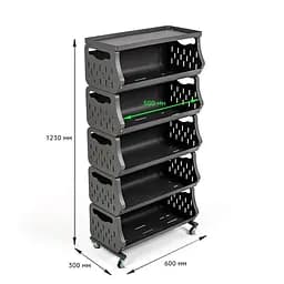 Стелаж універсальний для зберігання п'ятиярусний 60x30x123см SW-00002261 - мініатюра 3