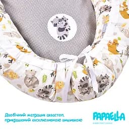 Кокон-позиціонер для новонароджених Papaella Обіймашки 88 x 60 x 12 см сірий (8-31558) - мініатюра 10