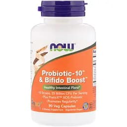 Пробиотик-10 из Bifido Boost Now Foods Probiotic-10 25 млрд КОЕ 90 вегетарианских капсул