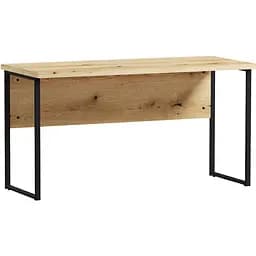 Стіл прямий лофт з екраном ОП-162 Orange-Line 1400х600х750 Чорний/Дуб Евок прибережний