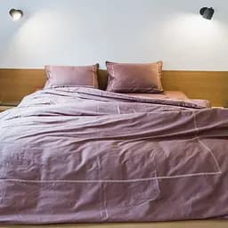 Комплект постільної білизни Ecotton Premium Stucco євро сатин вишивка з кантом бузковий (25092)