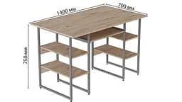 Комп'ютерний стіл Ferrum-decor Тім 75x140x70 сірий ДСП Дуб Сан-Марино 16мм (FRD-101900) - мініатюра 6