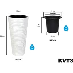 Вазон для квітів Serinova Kumsal 26 л білий (20-KVT307201-200100) - мініатюра 3