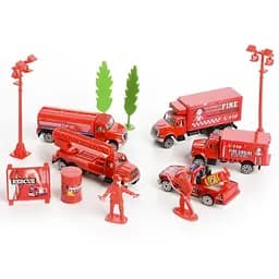 Ігровий набір Пожежники зі знаками, теxнікою та фігурками IM301