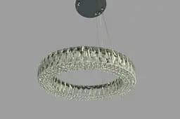 Підвісна кришталева LED-люстра кільце Linisoln 50033-500 50 см 80 Вт із димером для спальні та вітальні до 16 м2