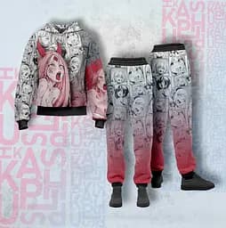 Костюм спортивный худи и брюки с 3D принтом Аниме 18+ 29239 2XL