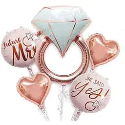 Набір фольгованих кульок "She said yes!" 5 шт святкові декорації