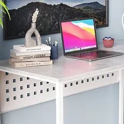 Стіл письмовий Майк Ferrum-decor 75x140x60 Білий метал ДСП Бетон 32 мм (FRD-106523) - мініатюра 2
