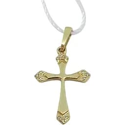 Золотой крестик Семейные драгоценности с фианитами. 140794