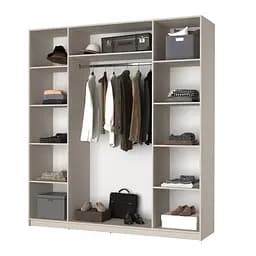 Шафа 4-дверна з антресоллю MebelStar Оскар Gloss BL-B, стандарт 200x52x260 см Сіра мишка/Сірий (MBS-5547) - мініатюра 2