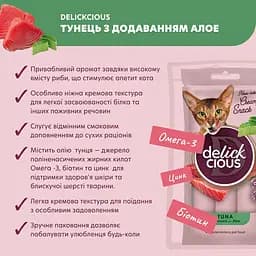 Набір: Ласощі для котів Delickcious тунець, алое (1+1) 120 г - мініатюра 4