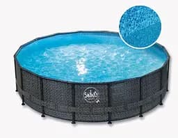 Басейн каркасний круглий AZURO SWING 5,49 × 1,32 м без фільтра колір ротанг для дітей і дорослих