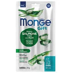 Лакомство для собак Monge Gift Dog Skin support, лосось с алое, 45 г (70085434)