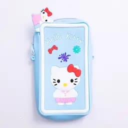 Сумочка-футляр для телефону Yiwu Hello Kitty силіконова на блискавці 17x9x2 см, блакитний HP-55-21BL - мініатюра 2