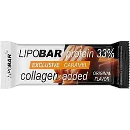 Батончик LipoBar Exclusive Protein Bar, 50 грам збагачений біоактивним колагеном Peptan - Карамель