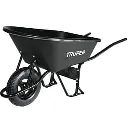 Тачка садова Truper з посиленою пневматичною шиною і пластиковим коритом 120 л