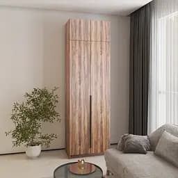 Шафа 2-дверна з антресоллю MebelStar Оскар ДСП BL-B, блок шухляд 80x52x260 см Дуб бурштиновий (MBS-4803)