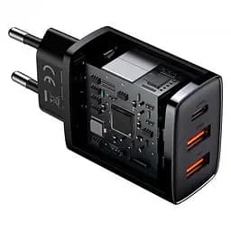 Зарядний пристрій 3 порти Baseus 30 W (1Type-C + 2 USB) CCXJ-E01 чорний - мініатюра 2