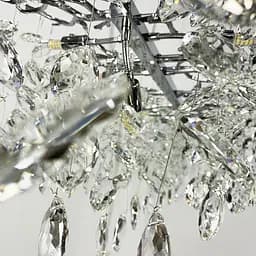 Видовжена срібна люстра DIAMINA з кришталевим камінням у корпусі 150 см | Арт. 33007-L1500*400 CH | Line F - мініатюра 6