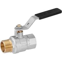 Кран кульовий Kroner 3/4" ВЗ PN40 ручка, нікельований (CV033217)