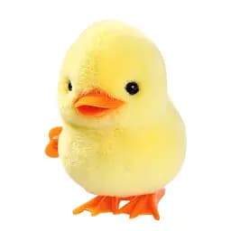 Заводна іграшка, 9 см, стрибає, плюш, курча, каченя (В асортименті)