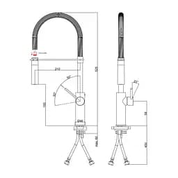 Змішувач для кухні Paffoni Light Professional LIG179CRNO Хром - мініатюра 2