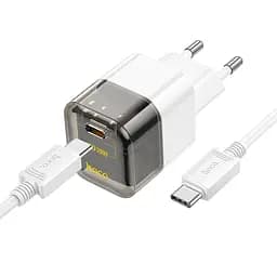 Адаптер мережевий HOCO Type-C to Type-C Cable Transparent tribute single-port C125A |1Type-C, PD/QC, 20W/3A| - мініатюра 2