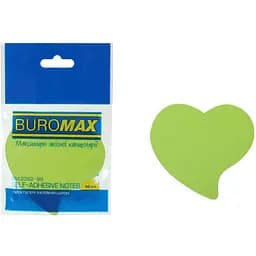 Блок паперу для нотаток Buromax Neon Серце з клейким шаром 50 аркушів в асортименті (BM.2362-99) - мініатюра 4