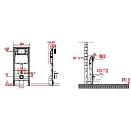 Інсталяція для унітазу Koer KT-0408 500x165x1125mm (без панелі змиву) KR6119 - мініатюра 12
