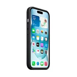 Чехол для Apple iPhone 15, FineWoven Case with MagSafe, черный, защитная накладка из материала FineWoven, противоударный, для iPhone, защита всего корпуса, поддержка беспроводной зарядки и MagSafe, (ARM71960) - мініатюра 3