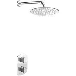 Душова система Kohlman Foxal 30 chrome з термостатом + BOX прихованого монтажу KPL-QW431FR30, Хром