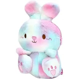 Рюкзак 9860 підкладка з поліестеру, плюш, у вигляді зайця 25×18×12 см різнокольоровий