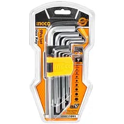 Комплект ключів Ingco шестигранних 1.5-10 мм 9 шт (HHK11091)