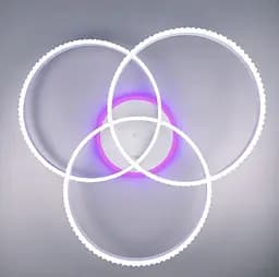LED світильник білий на 3 кільця з хромованою смужкою d50 см | Line F | Арт. A55063/3A RGB WT+CH - мініатюра 5