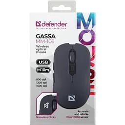 Мишка Defender Gassa MM-105 Wireless Black (52105) - мініатюра 6