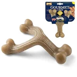 Жевательная игрушка Nylabone Gourmet Wishbone Bacon размер L для собак до 23 кг вкус бекона прочный нейлон